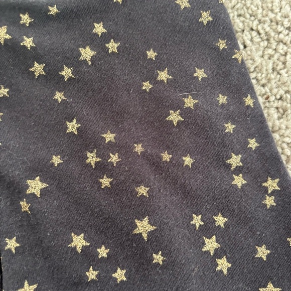 Girls Crewcuts Black Leggings With Gold Stars Size 8 - Picture 2 of 6